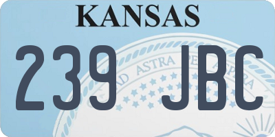 KS license plate 239JBC
