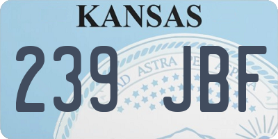 KS license plate 239JBF