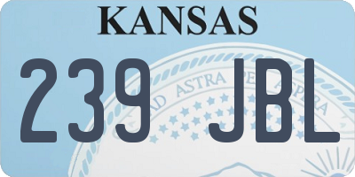 KS license plate 239JBL