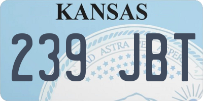 KS license plate 239JBT