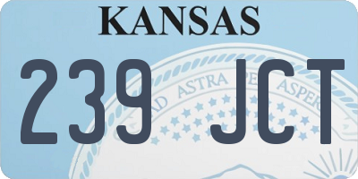KS license plate 239JCT