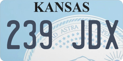 KS license plate 239JDX