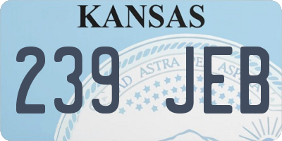 KS license plate 239JEB