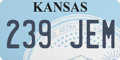 KS license plate 239JEM