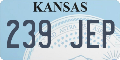 KS license plate 239JEP