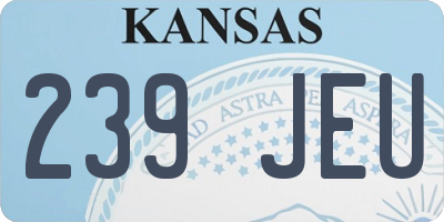KS license plate 239JEU