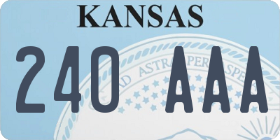 KS license plate 240AAA