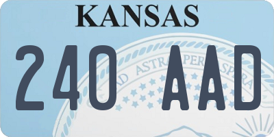 KS license plate 240AAD