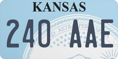 KS license plate 240AAE