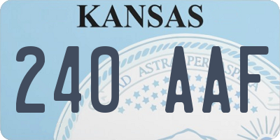 KS license plate 240AAF