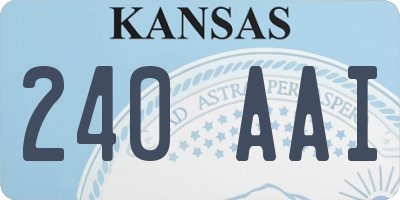 KS license plate 240AAI