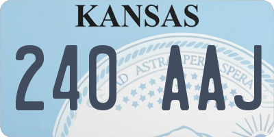 KS license plate 240AAJ