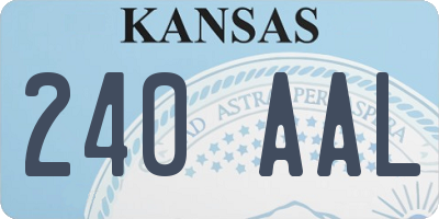 KS license plate 240AAL