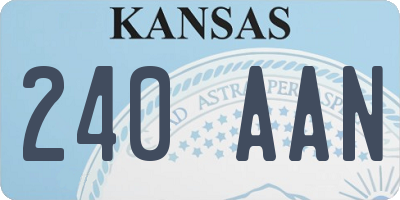 KS license plate 240AAN