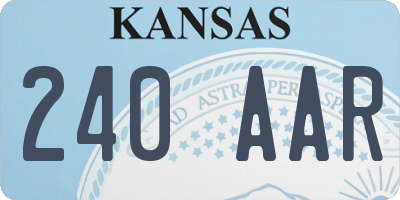 KS license plate 240AAR