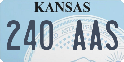 KS license plate 240AAS