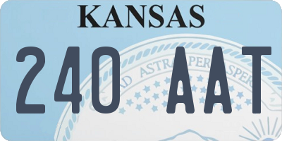 KS license plate 240AAT