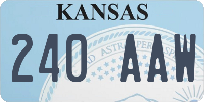 KS license plate 240AAW