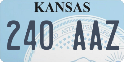 KS license plate 240AAZ