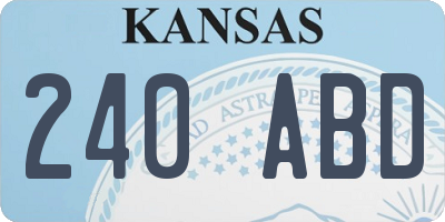 KS license plate 240ABD