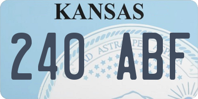KS license plate 240ABF