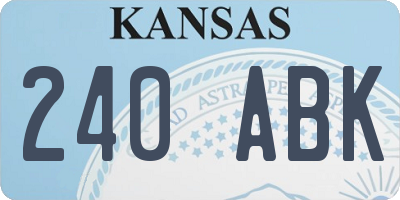KS license plate 240ABK