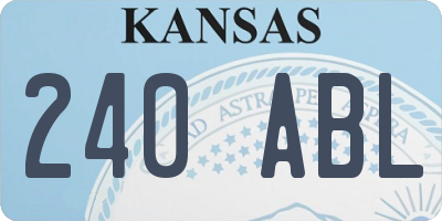 KS license plate 240ABL