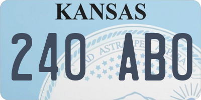 KS license plate 240ABO