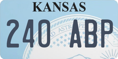 KS license plate 240ABP