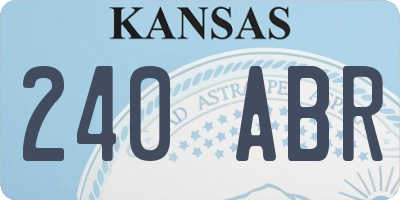 KS license plate 240ABR