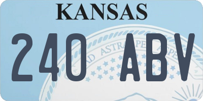 KS license plate 240ABV