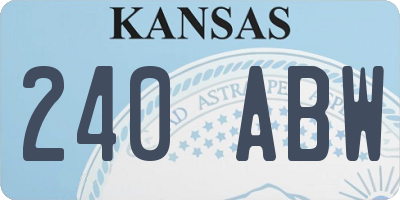 KS license plate 240ABW