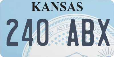 KS license plate 240ABX