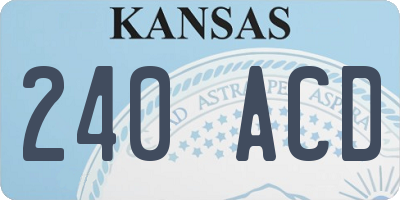 KS license plate 240ACD