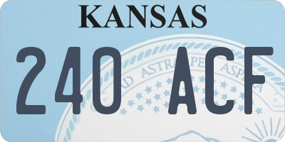 KS license plate 240ACF