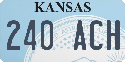 KS license plate 240ACH
