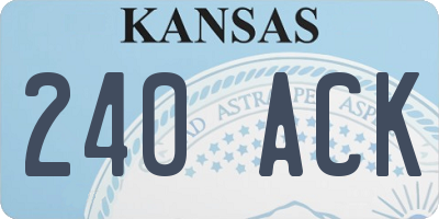 KS license plate 240ACK