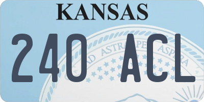 KS license plate 240ACL