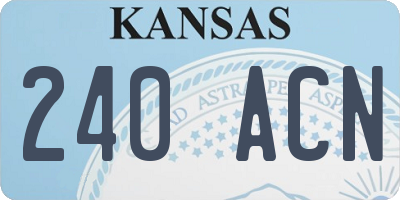 KS license plate 240ACN