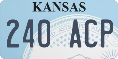 KS license plate 240ACP