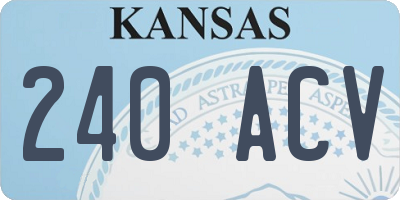 KS license plate 240ACV