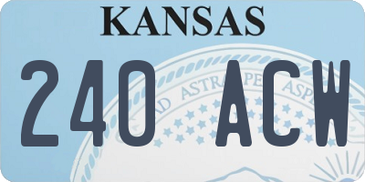 KS license plate 240ACW