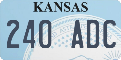 KS license plate 240ADC