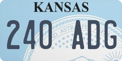 KS license plate 240ADG