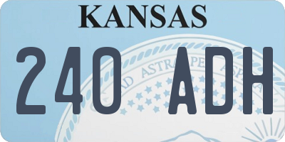 KS license plate 240ADH
