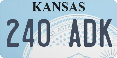 KS license plate 240ADK