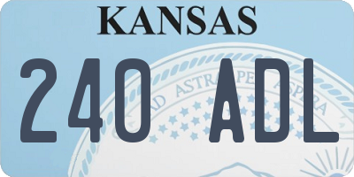 KS license plate 240ADL