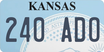 KS license plate 240ADO