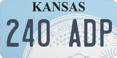 KS license plate 240ADP