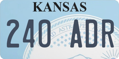 KS license plate 240ADR